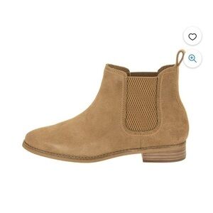 TOMS Ella Suede Brown Ankle Boots Chelsea Classic Casual Tan Camel Brown 7.5